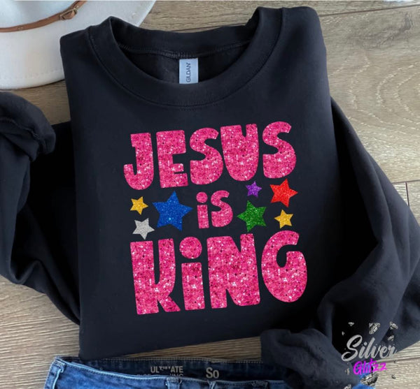 Jesus is King Faux Glitter